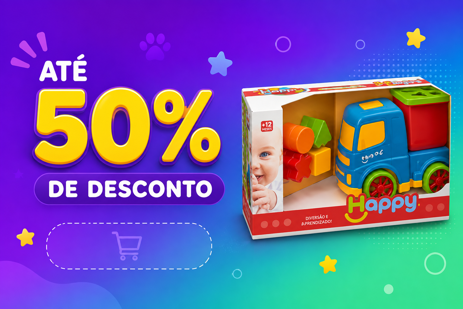 Até 50% de desconto em brinquedos