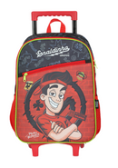 Mochila de Rodinhas Enaldinho UP4YOU | Youtuber | Rodas de Silicone | Preto, Vermelho e Neon G