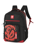 Kit Mochila de Costas G + Estojo Box Enaldinho Oficial | Preto e Vermelho | Up4You | 2 Peças