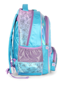 Kit Mochila de Costas G Stitch AZUL Pelúcia & Glitter + Estojo Box Duplo Holográfico Luxcel (2 Peças)