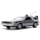 Miniatura Time Machine De Volta Para O Futuro 40 Anos c/ Luz 1:24 - Jada