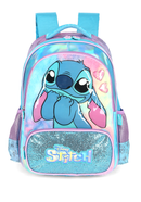 Mochila de Costas G Stitch Pelúcia & Paetê AZUL Luxcel - Fofura e Brilho Disney!