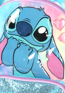 Mochila de Costas G Stitch Pelúcia & Paetê AZUL Luxcel - Fofura e Brilho Disney!