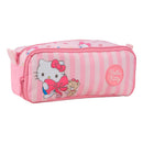 Kit Mochila de Costas G + Estojo Duplo Hello Kitty Xeryus Oficial | Estampa Listrada Pink