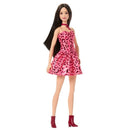 Barbie Fashionista Vestido Rosa e Cabelo Preto - Mattel
