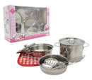 Jogo de Cozinha Infantil Panelinhas Inox 9 peças - Shiny Toys